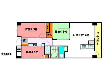 プログレス西明石駅前(3LDK/6階)の間取り写真