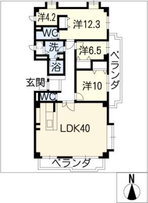 FOREST HILLS(3LDK/1階)の間取り写真