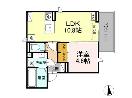 D-ROOM平和(1LDK/3階)の間取り写真