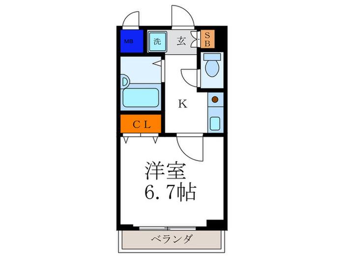 プレサンス京都二条城前(1K/4階)の間取り写真
