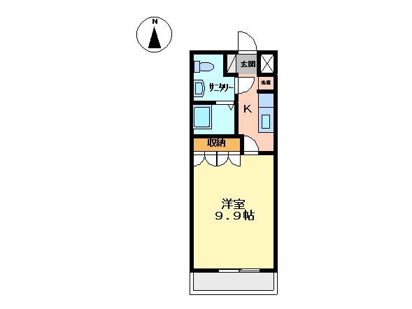 ドリームハイム(1K/1階)の間取り写真