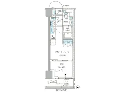 パークアクシス品川天王洲アイル(1DK/2階)の間取り写真