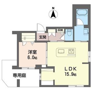 ラ・メール鎌倉(1LDK/1階)の間取り写真