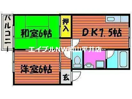 シティハウスジョア(2DK/1階)の間取り写真