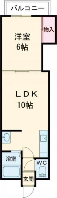 クオレ松陰(1LDK/3階)の間取り写真