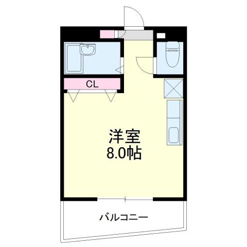 ESPOIR板屋(ワンルーム/6階)の間取り写真