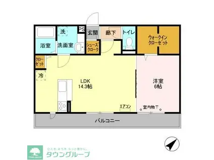 リースフォート(1LDK/2階)の間取り写真