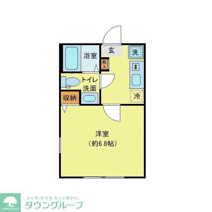 アミスタ生田(1K/1階)の間取り写真