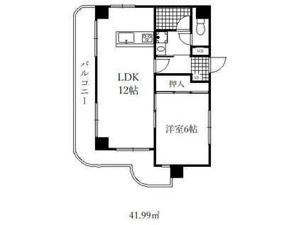 サンメゾン大開(1LDK/8階)の間取り写真