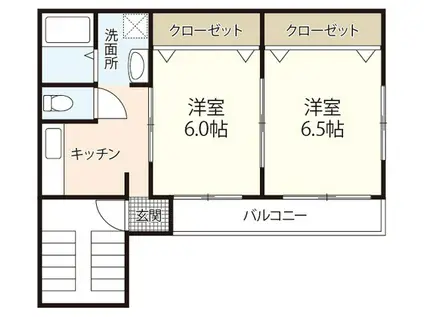 LEON1(2K/2階)の間取り写真