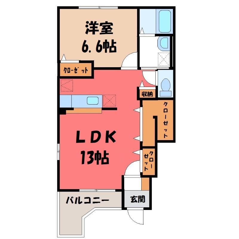 フレグランシャリオ(1LDK/1階)の間取り写真