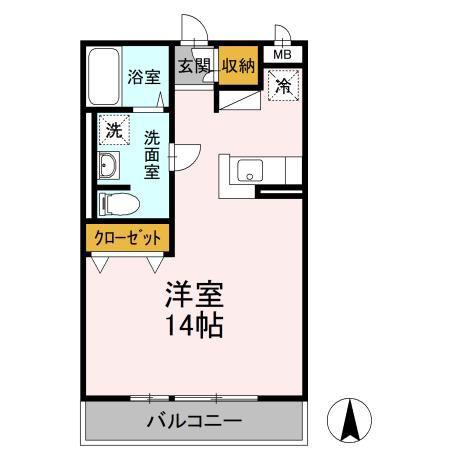 エステートA(ワンルーム/1階)の間取り写真