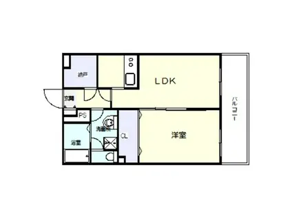 シャルムコート(1LDK/2階)の間取り写真