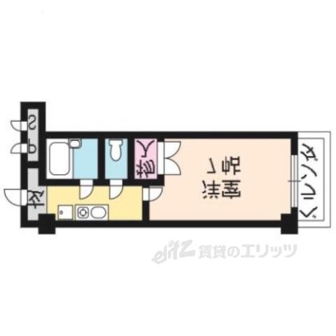 角安ビル(1K/2階)の間取り写真