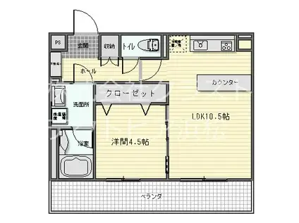 フォルトゥーナ(1LDK/1階)の間取り写真