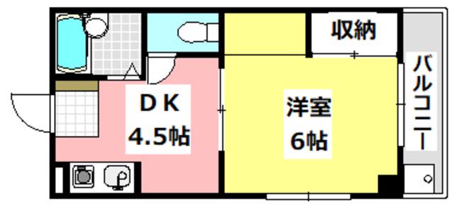 EST-1小野原(1DK/1階)の間取り写真