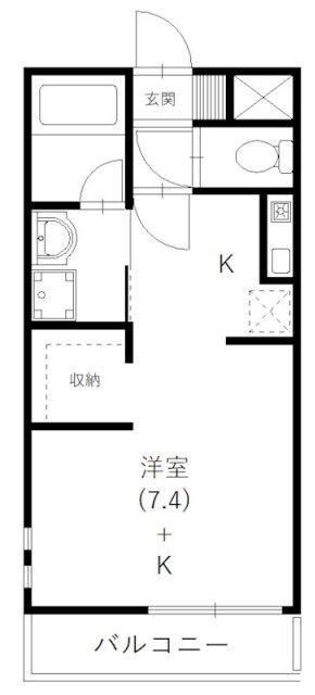 ララヒルズ PART1(1K/1階)の間取り写真
