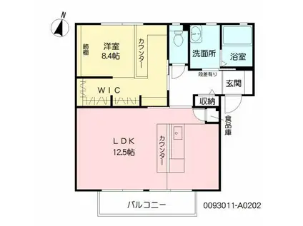 シュロス赤坂(1LDK/2階)の間取り写真