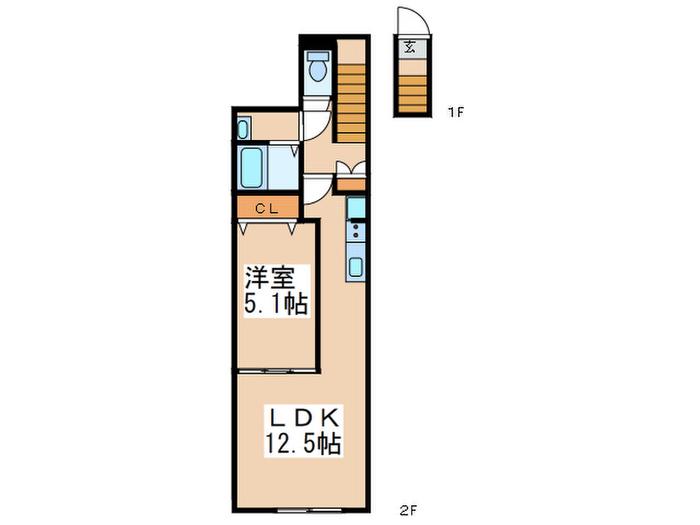 アーバンパーク宮前平ウエスト(1LDK/2階)の間取り写真
