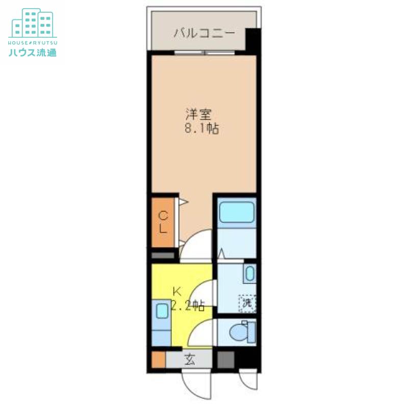 SKY時津(1K/4階)の間取り写真