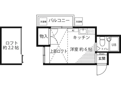 セントラルレジデンス(ワンルーム/2階)の間取り写真