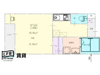 春風MINATO 1ST.STREET(1K/1階)の間取り写真