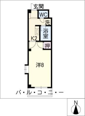 グランドハイム21(ワンルーム/2階)の間取り写真