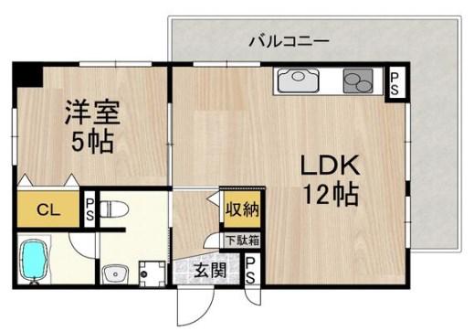 フェルザ今宮戎(1LDK/7階)の間取り写真
