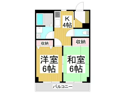 ハイツ蓮池(2K/3階)の間取り写真