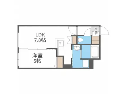 CITY RESIDENCE 幌平橋(1DK/3階)の間取り写真