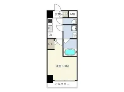 エスリード新大阪アヴァン(1K/11階)の間取り写真