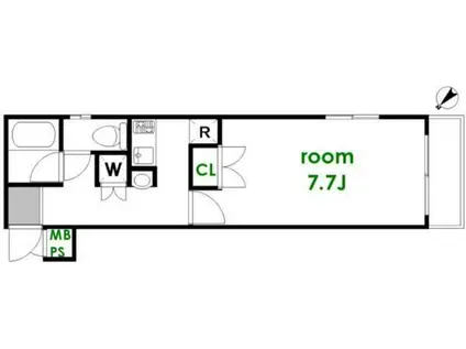 ルーブル高田馬場(1K/3階)の間取り写真