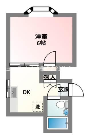 コスモハイツ三木A棟(1DK/2階)の間取り写真