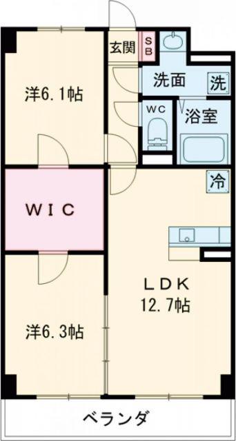 プラスペリティ(2LDK/1階)の間取り写真
