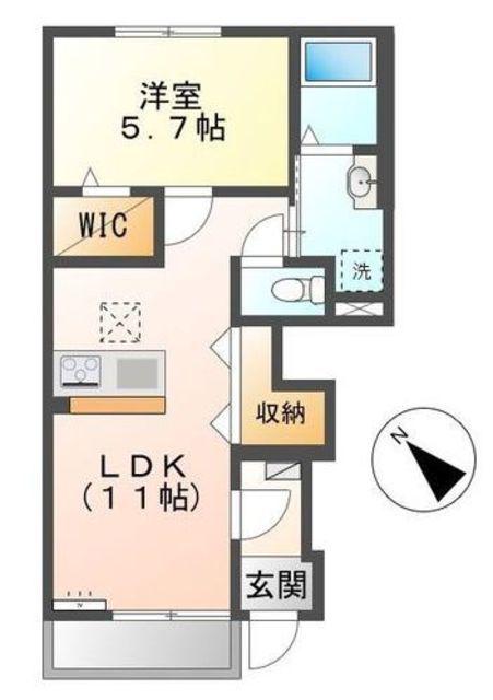 クオリア(1LDK/1階)の間取り写真