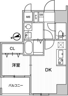 WEAVE BASE OMORI(1DK/7階)の間取り写真
