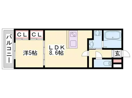 MISTRAL龍野町(1LDK/2階)の間取り写真