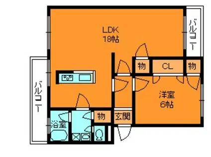 シャトーケンジ(1LDK/3階)の間取り写真