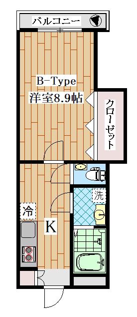 マティアスたまプラーザ(1K/2階)の間取り写真