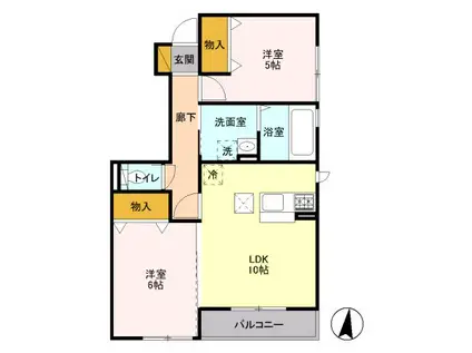 フォレステージE(2LDK/1階)の間取り写真