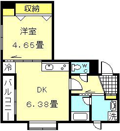 モコロード荒田(1DK/3階)の間取り写真