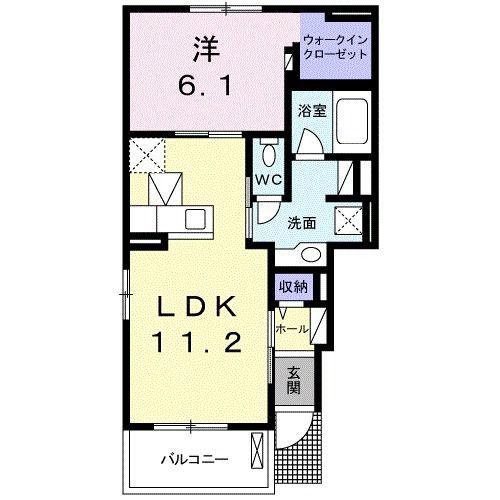 コート・ドール 参番館(1LDK/1階)の間取り写真