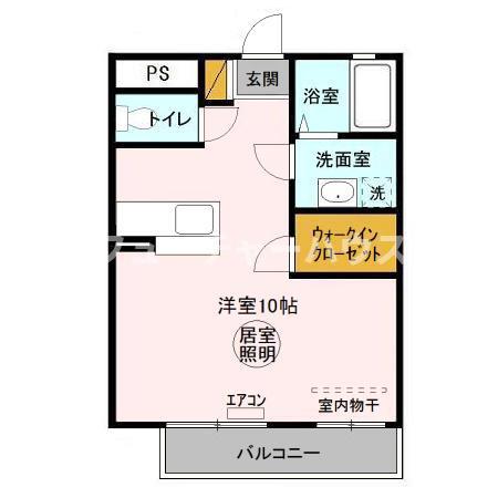 インペリアルMマミ(ワンルーム/1階)の間取り写真
