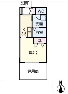 NOBLE COURT東別院(1K/1階)の間取り写真