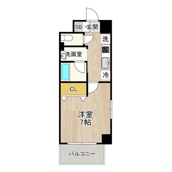 CITY SPIRE 名駅前(1K/9階)の間取り写真