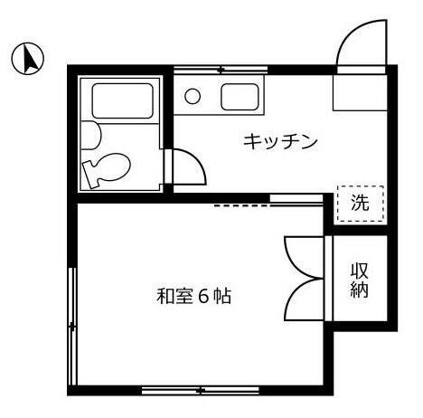 ペレニアルハイツ(1K/1階)の間取り写真