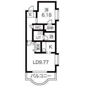 フレヤ四季(1LDK/3階)の間取り写真