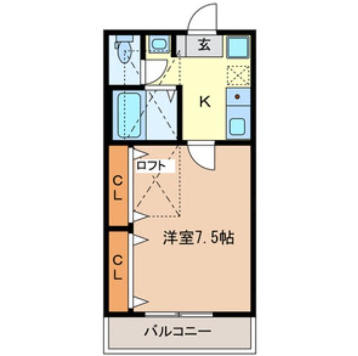ボナールAMANUMA(1K/2階)の間取り写真