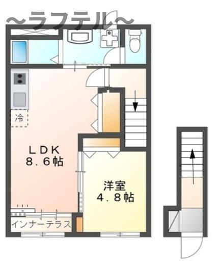 所沢市小手指町アパート工事(1LDK/2階)の間取り写真