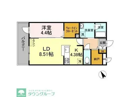 ショコラ(1LDK/2階)の間取り写真